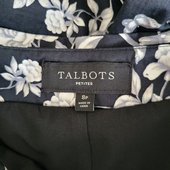 Talbots Printed A-Line Skirt Printed Floral Bird Cage Black Scalloped Women 8P - Picture 8 of 9